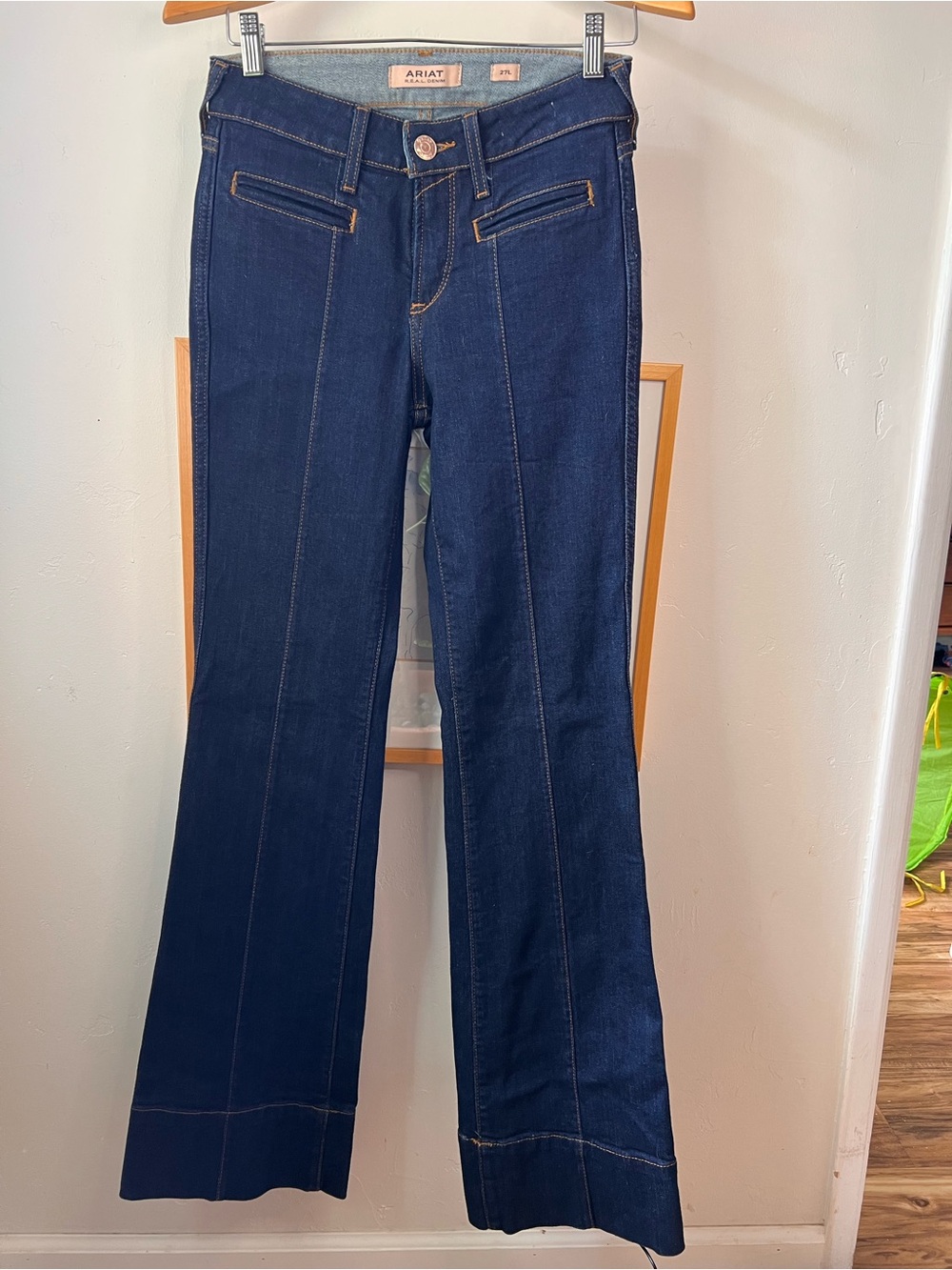Ariat Dark Blue Flare Jeans with Contrast Stitching